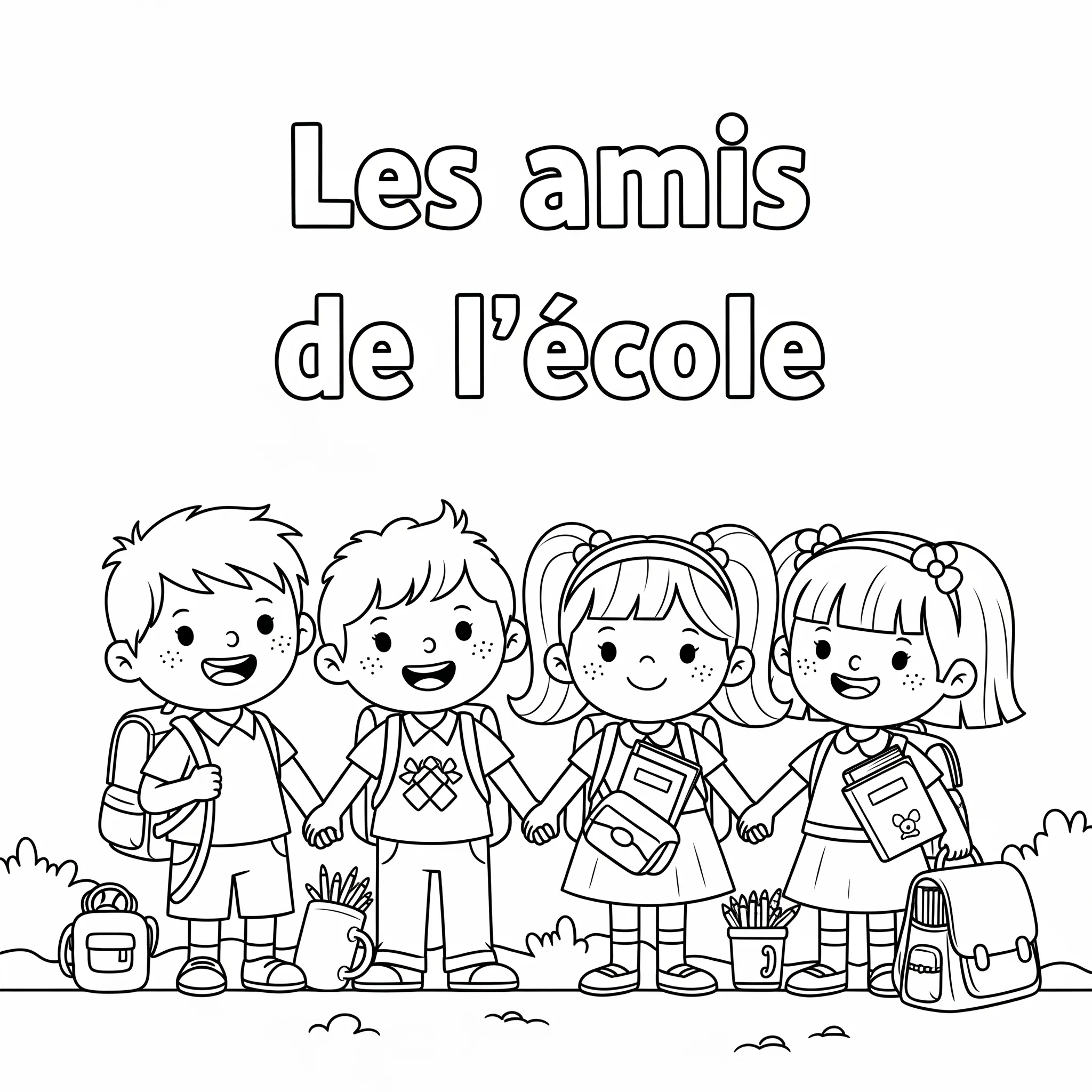 coloriage Les amis de l’école à imprimer pdf
