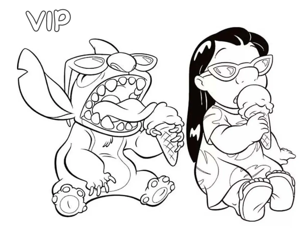 coloriage Lilo Et Stitch pour enfant de 8 ans