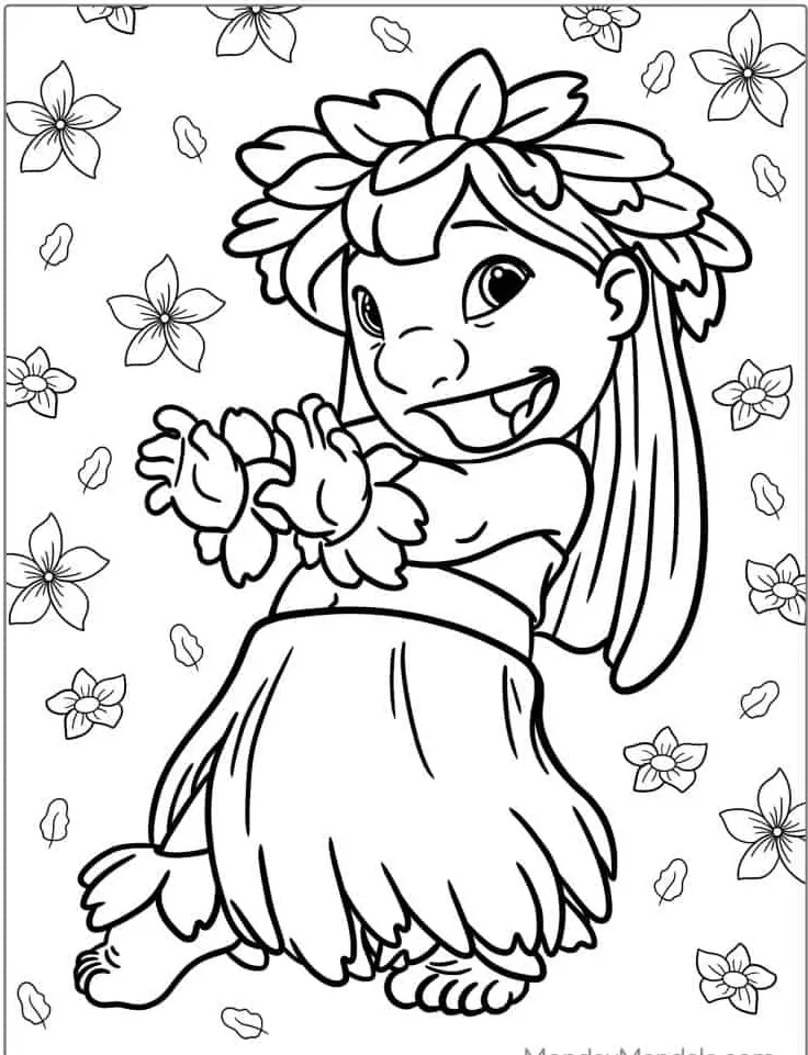 coloriage Lilo Et Stitch pour enfant de 6 ans