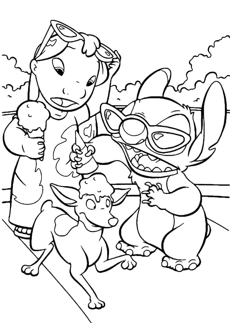 coloriage Lilo Et Stitch pour enfant à imprimer 1