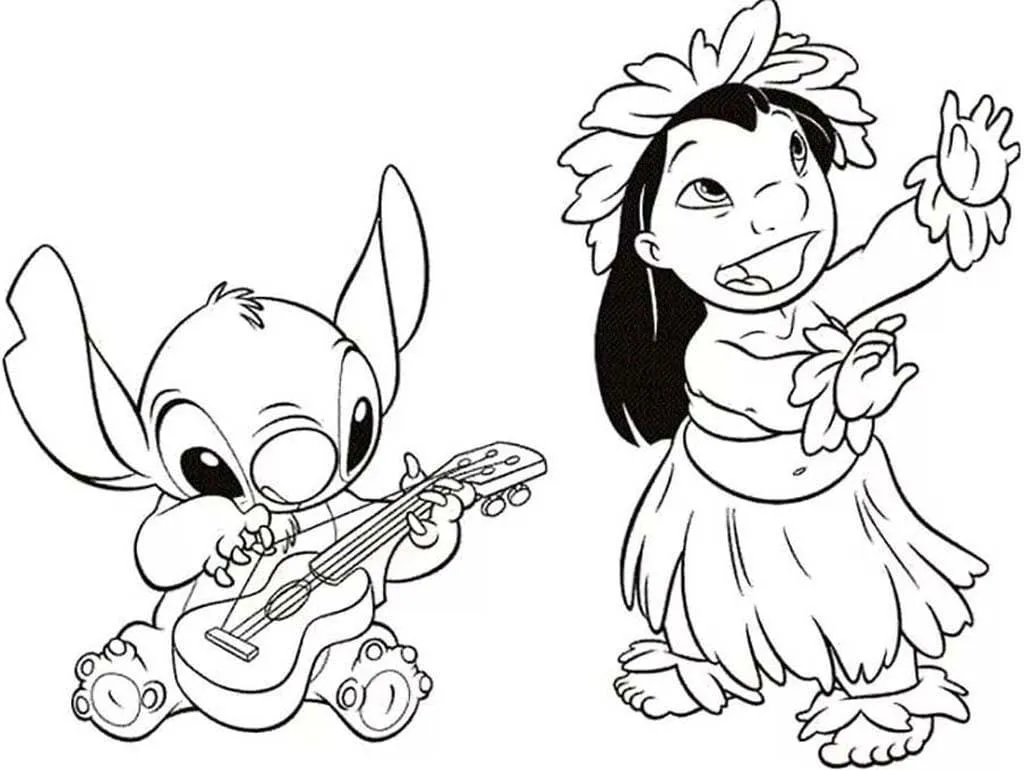 coloriage Lilo Et Stitch a imprimer gratuit