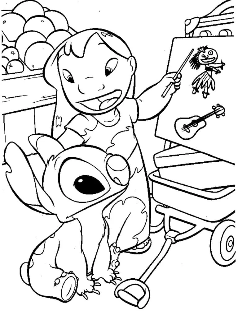 coloriage Lilo Et Stitch pour enfant de 8 ans 2