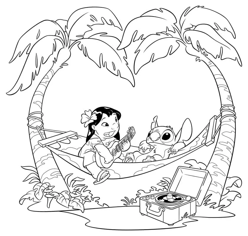 coloriage Lilo Et Stitch à imprimer