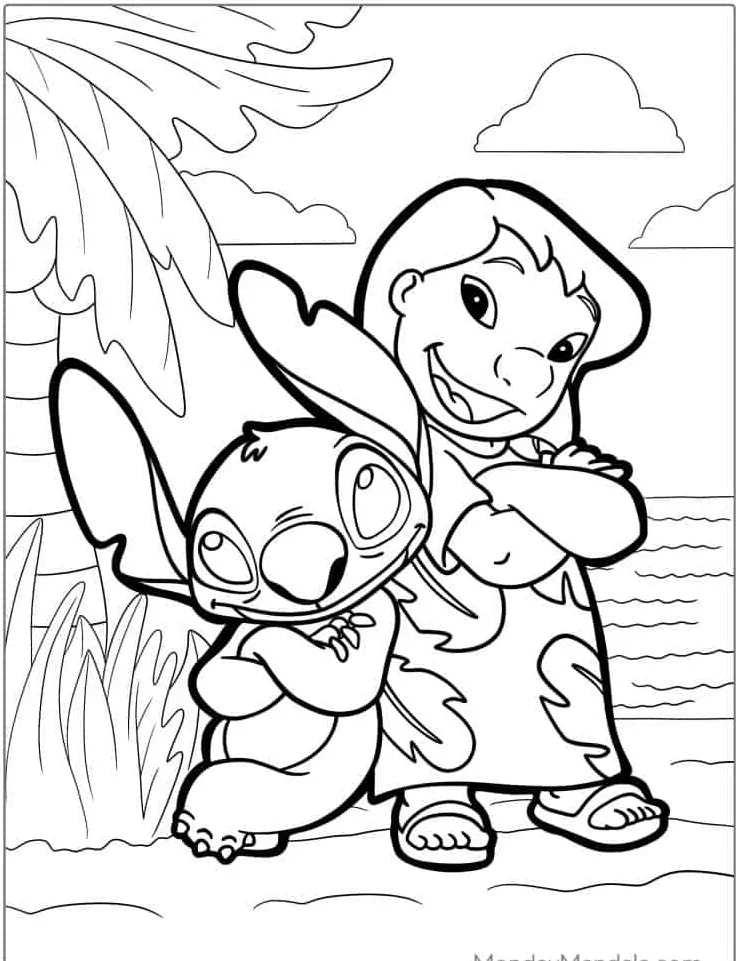 coloriage Lilo Et Stitch pour bebe a imprimer