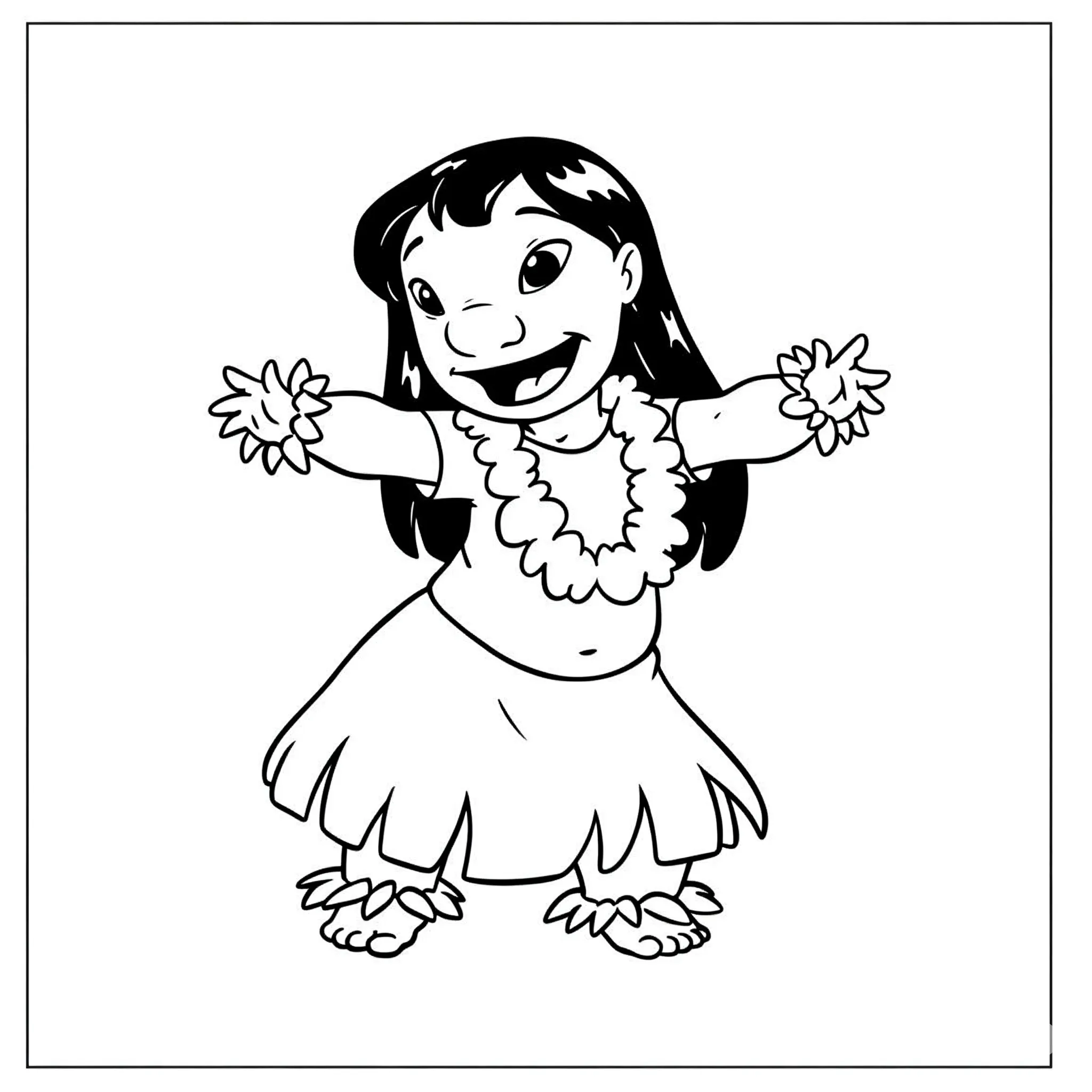 coloriage Lilo danse le hula a colorier en ligne gratuitement