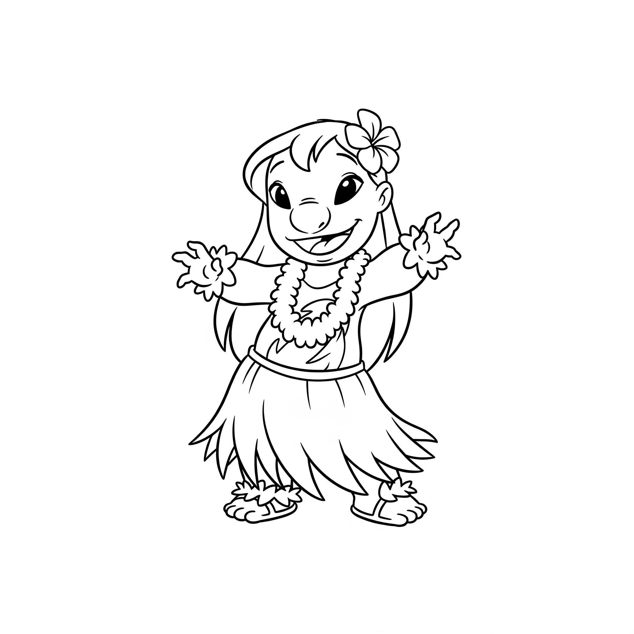 coloriage Lilo faisant le hula a imprimer gratuitement