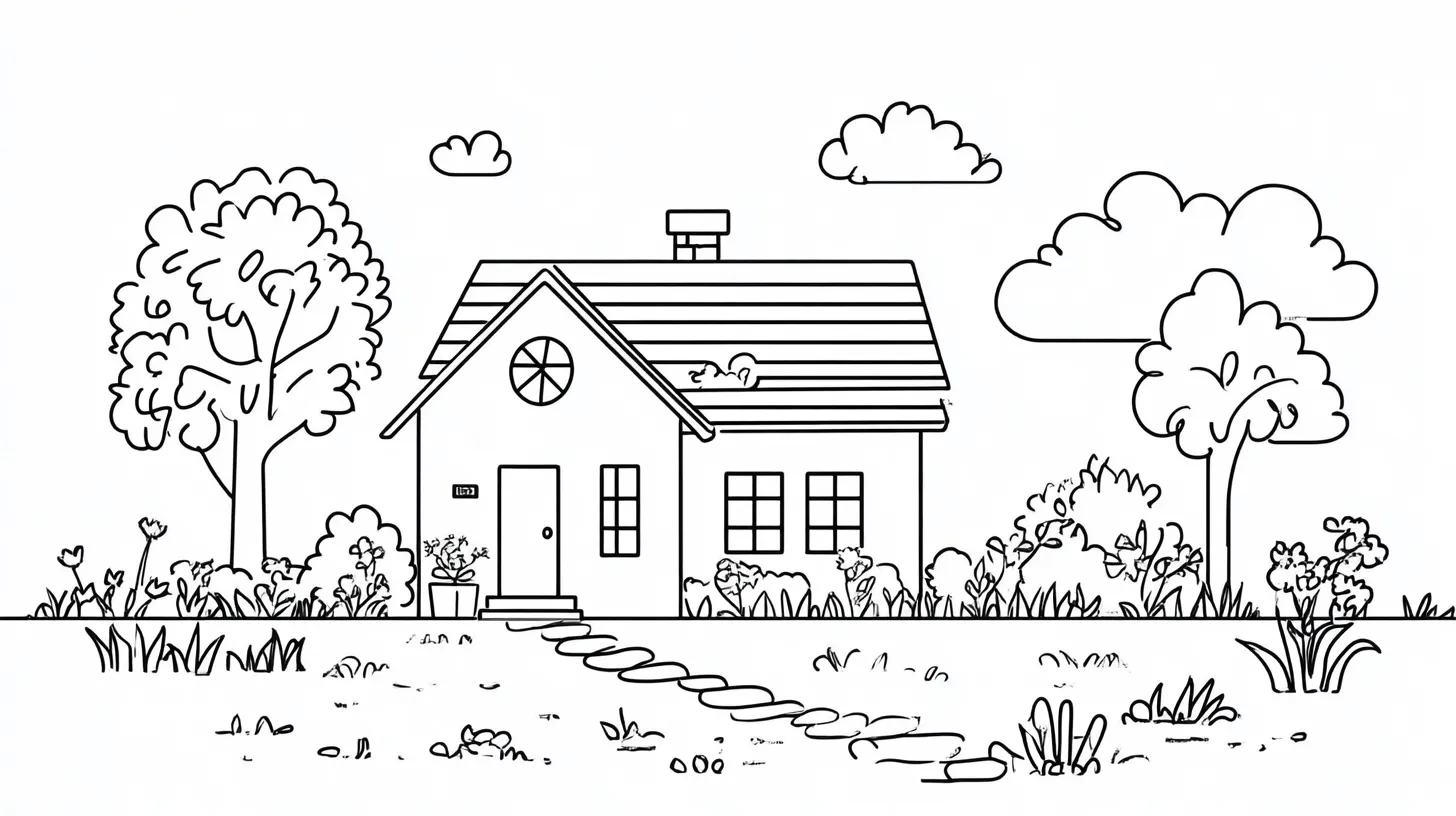 coloriage Maison a imprimer gratuitement