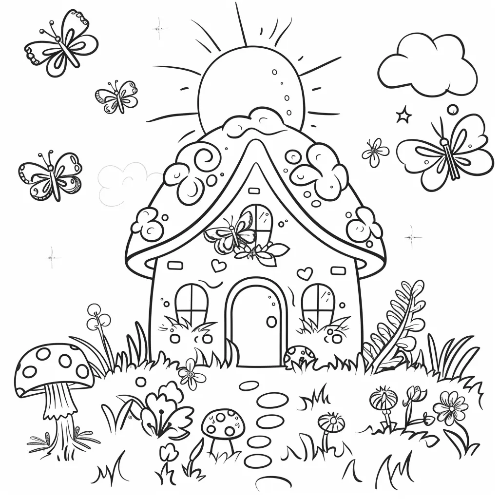 coloriage Maison à imprimer pour enfant de 12 ans