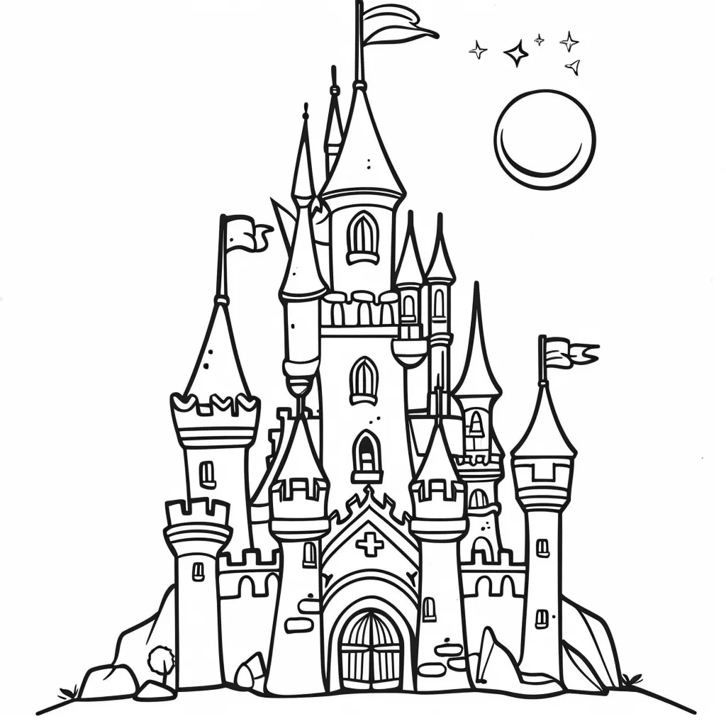 coloriage Maison à imprimer kawaii