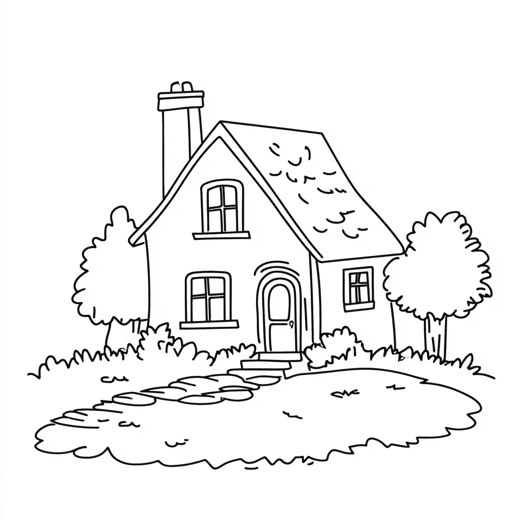 coloriage Maison et decoupage a imprimer gratuit