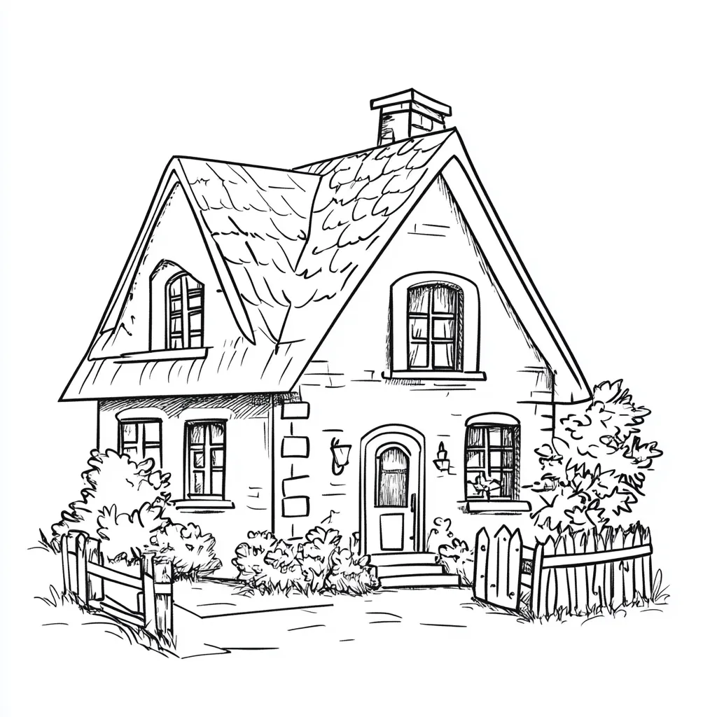 coloriage Maison pour enfant de 5 ans