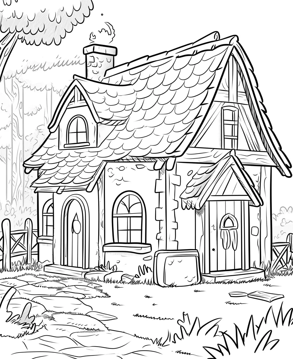 coloriage Maison à imprimer pour enfant de 12 ans 2