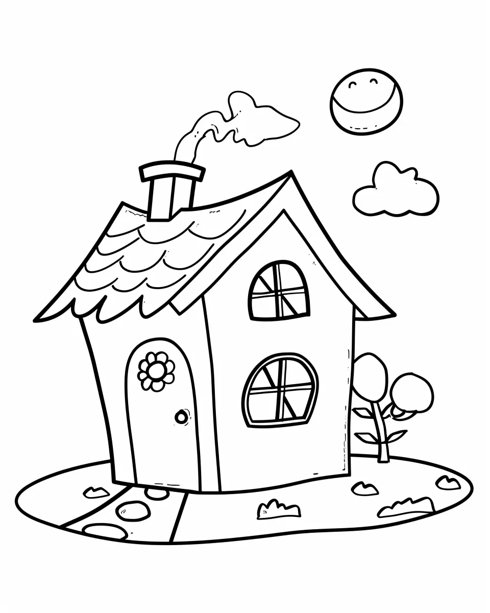 coloriage Maison à imprimer 1