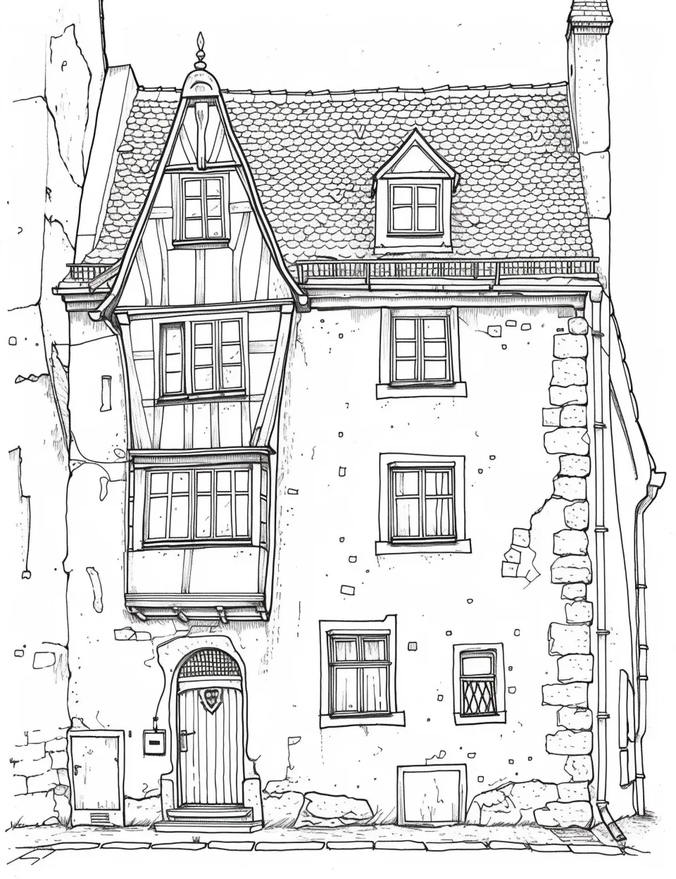 coloriage Maison gratuit à imprimer 1