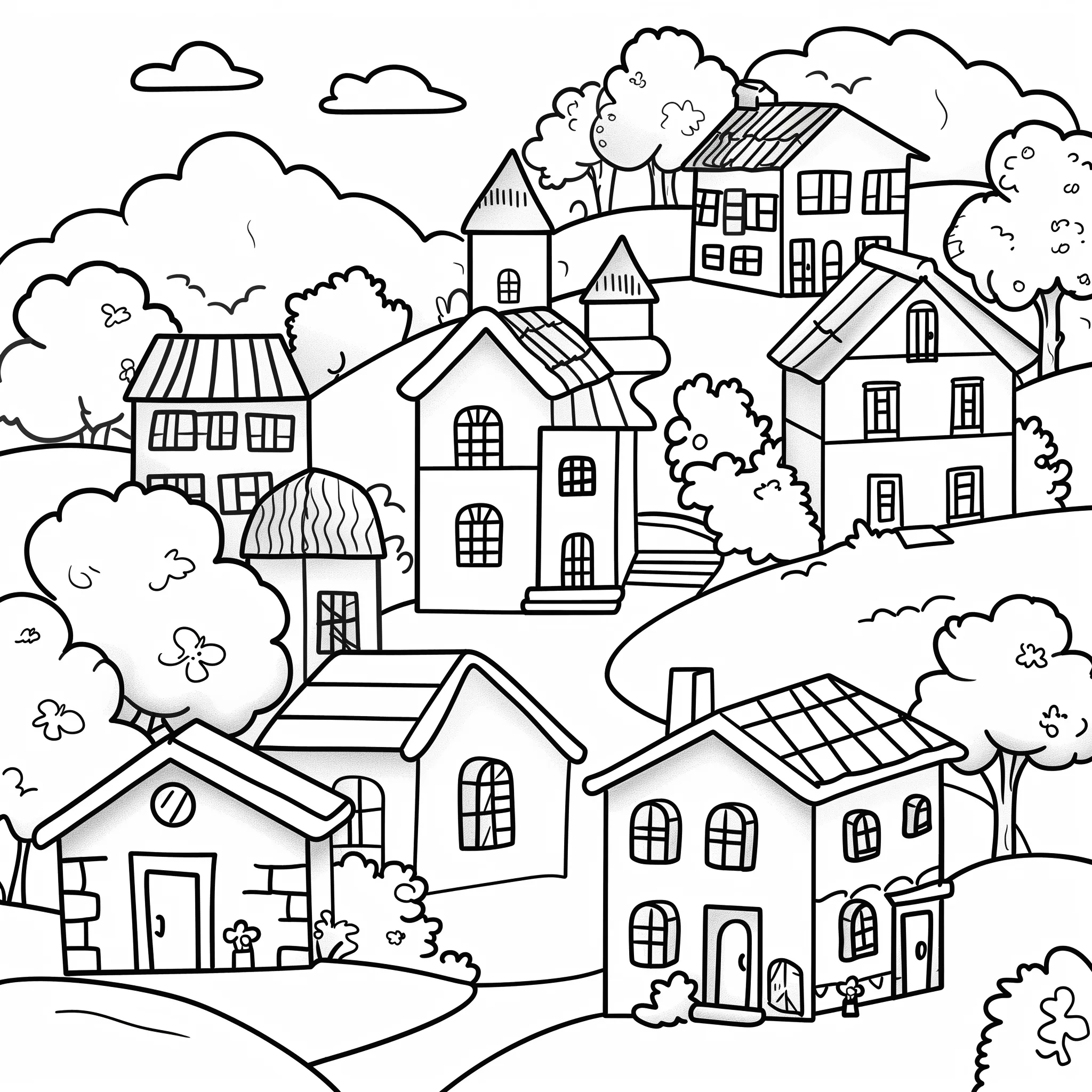 coloriage Maison à imprimer pour enfant de 4 ans