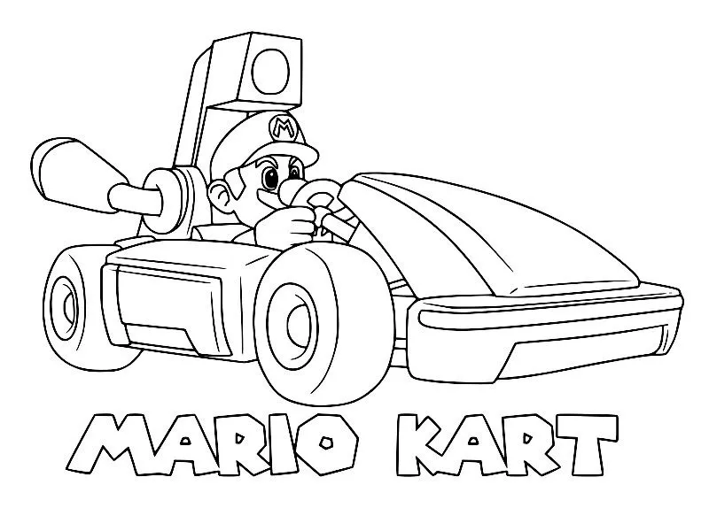 coloriage Mario Kart pour enfants à imprimer