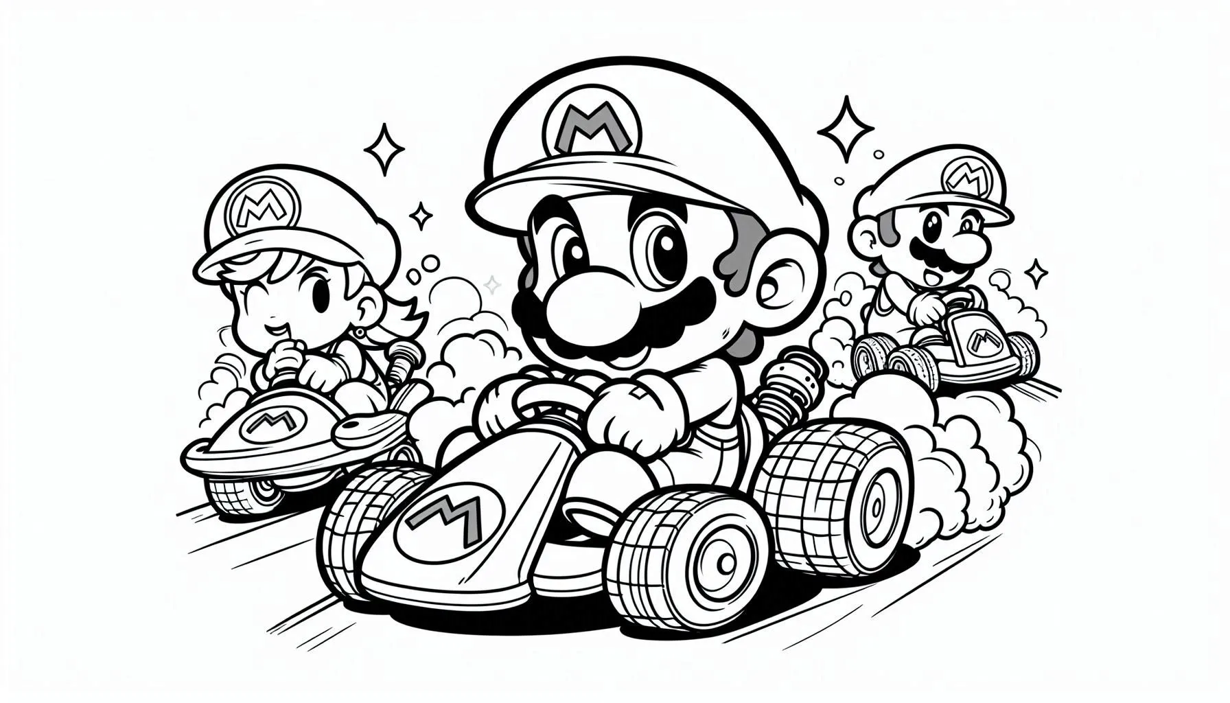 coloriage Mario Kart pour enfant de 7 ans