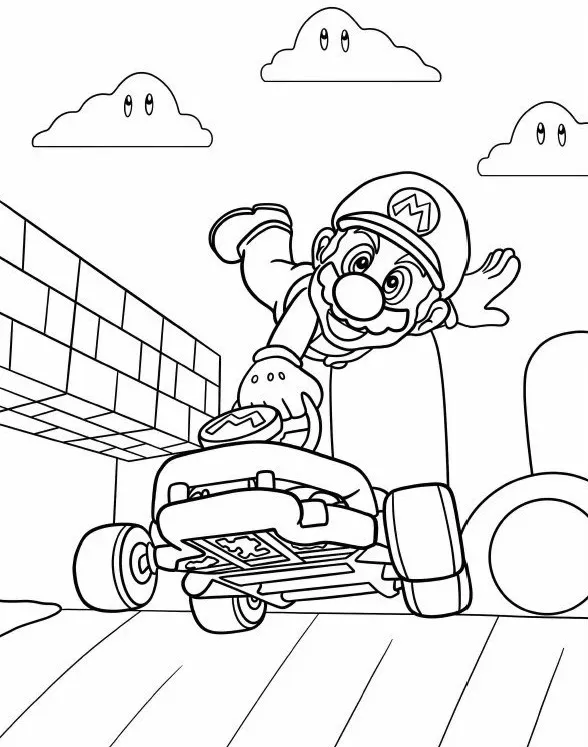 coloriage Mario Kart à imprimer gratuitement pdf