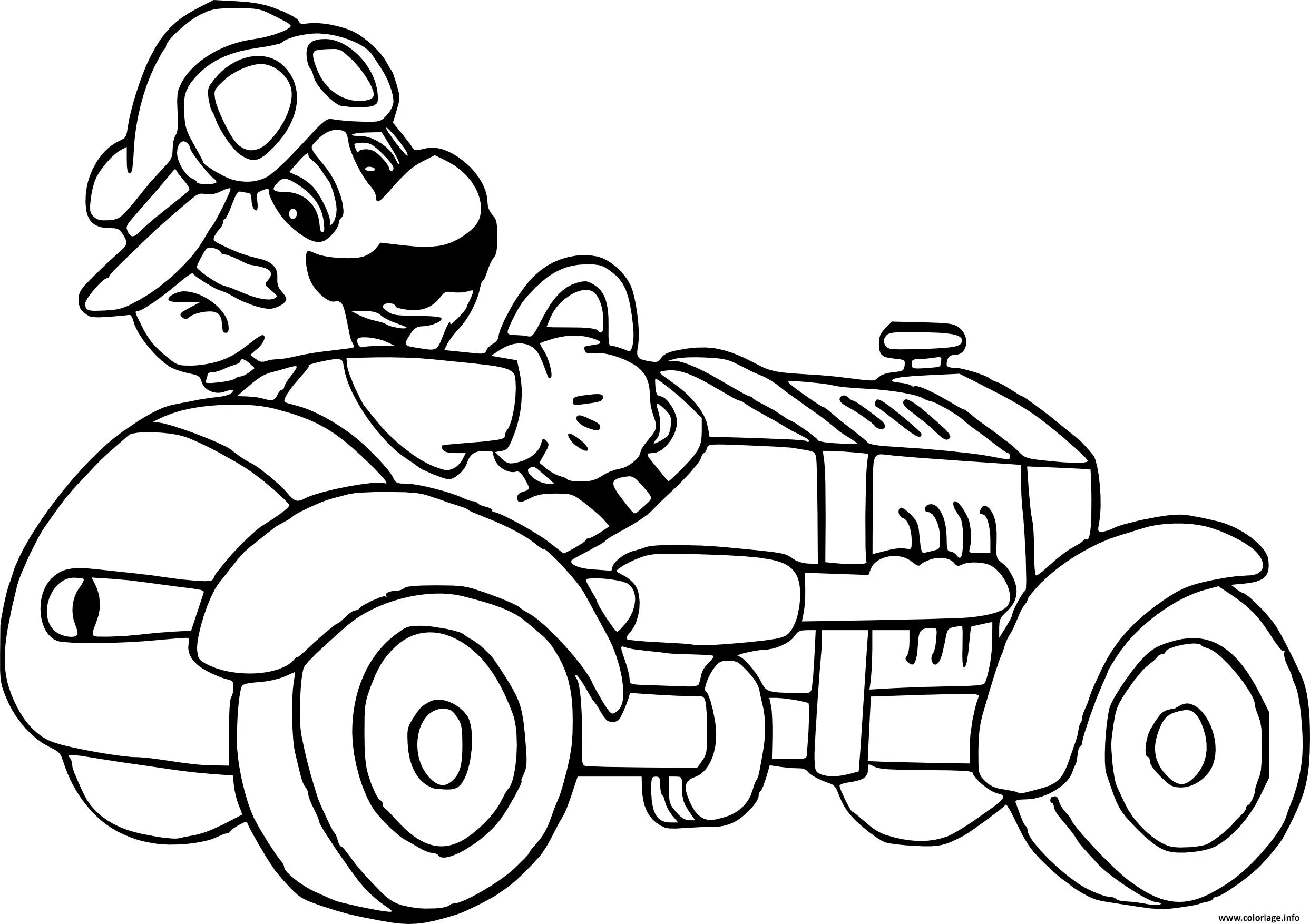 image de coloriage Mario Kart pour enfant