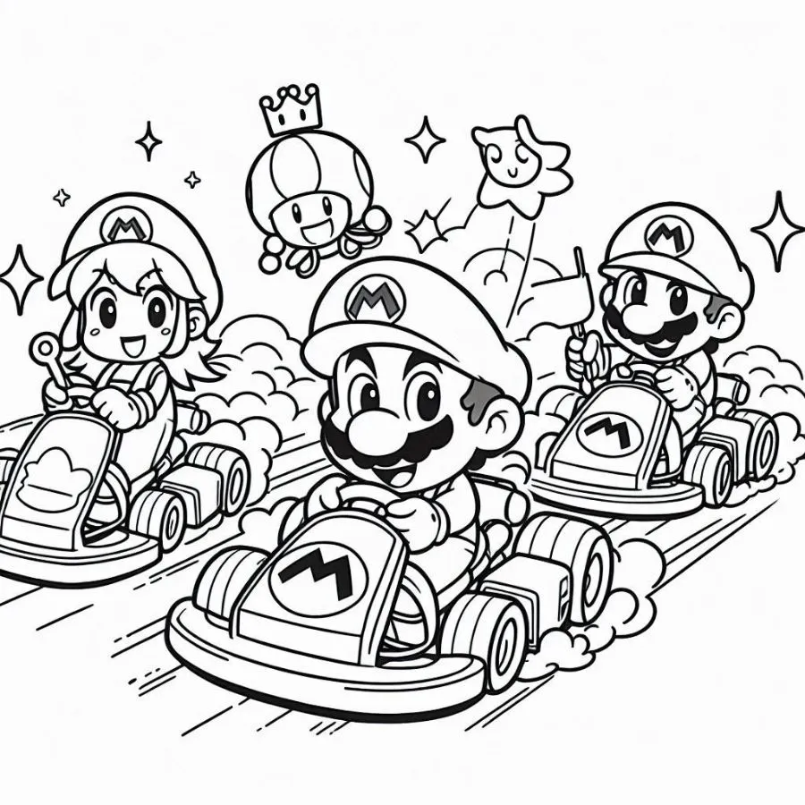 coloriage Mario Kart et dessins