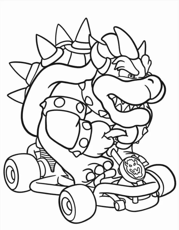 coloriage Mario Kart à imprimer pour enfant de 2 ans