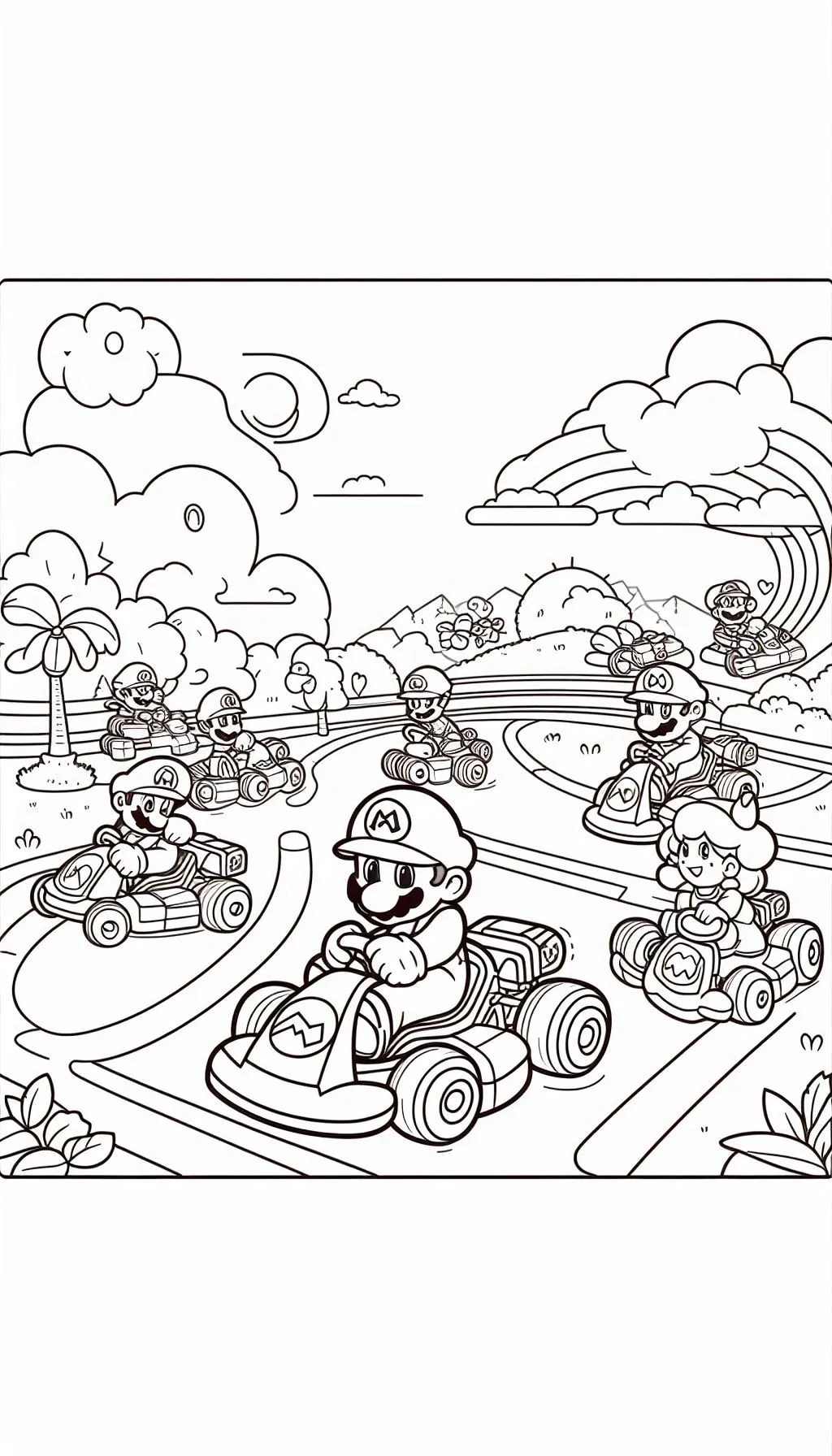 coloriage Mario Kart gratuit à imprimer 1