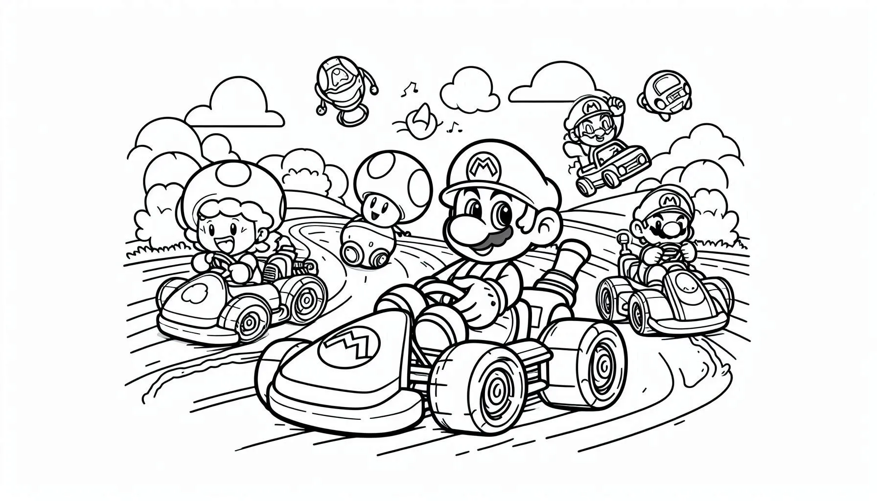 coloriage Mario Kart pour enfant de 7 ans 1