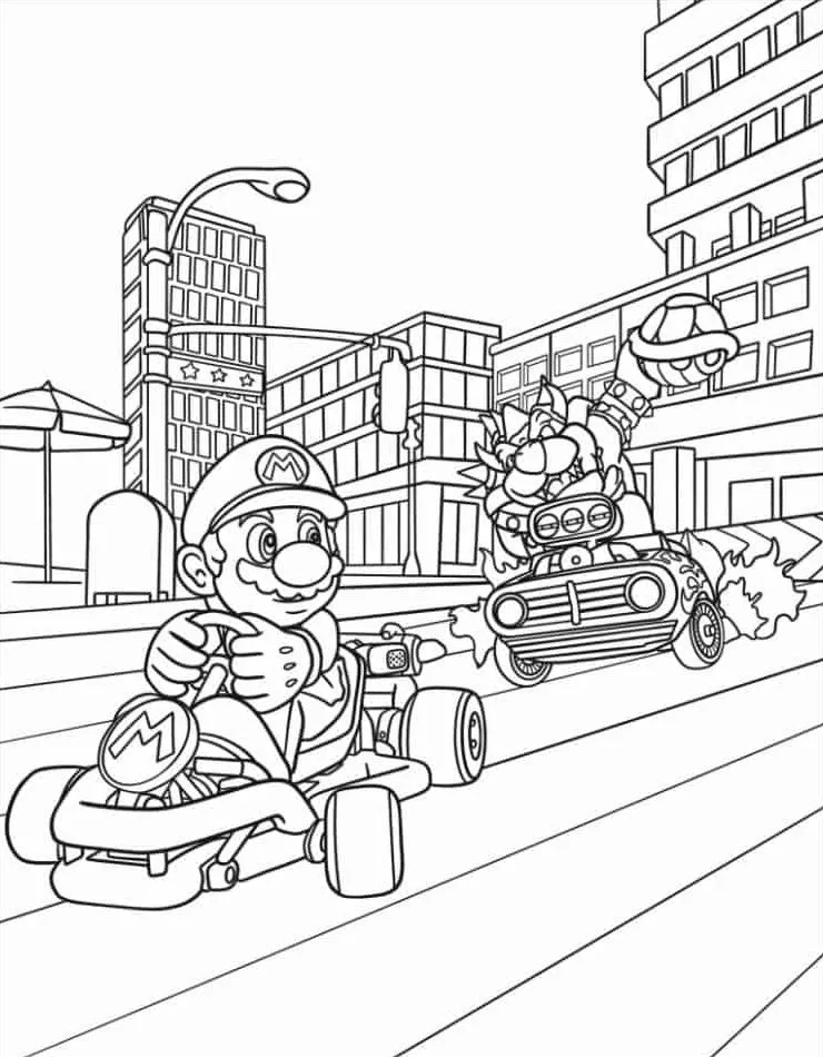 imprimer coloriage Mario Kart pour enfant 1