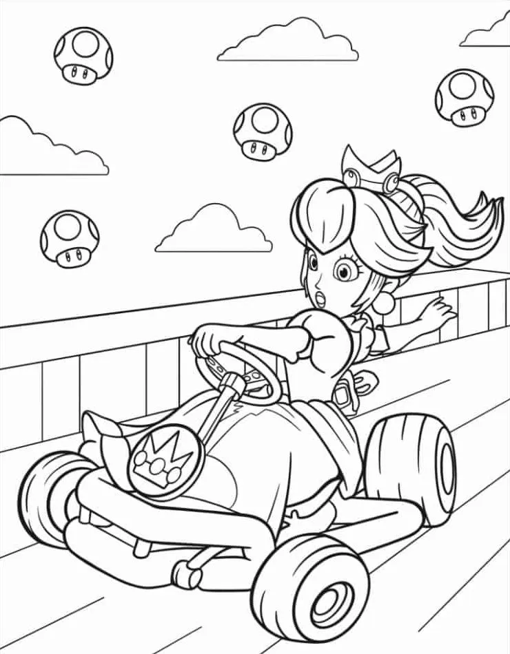 image pour coloriage Mario Kart enfant