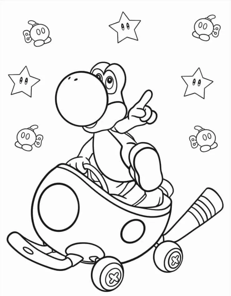 coloriage Mario Kart pour enfant à imprimer 2