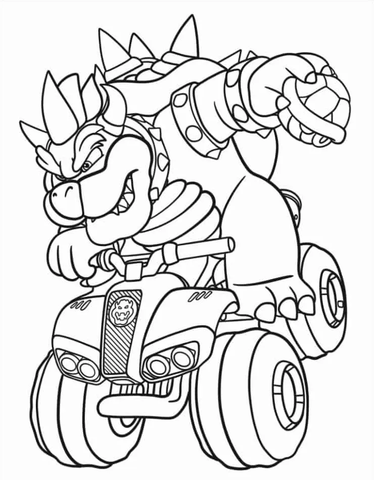 coloriage Mario Kart à imprimer pour enfant de 3 ans 2