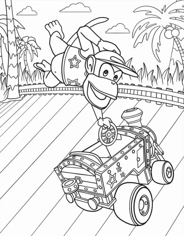 coloriage Mario Kart à imprimer pour enfant de 3 ans 1