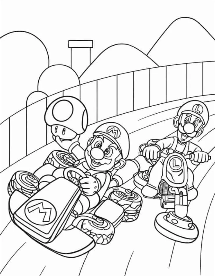 coloriage Mario Kart pour enfant