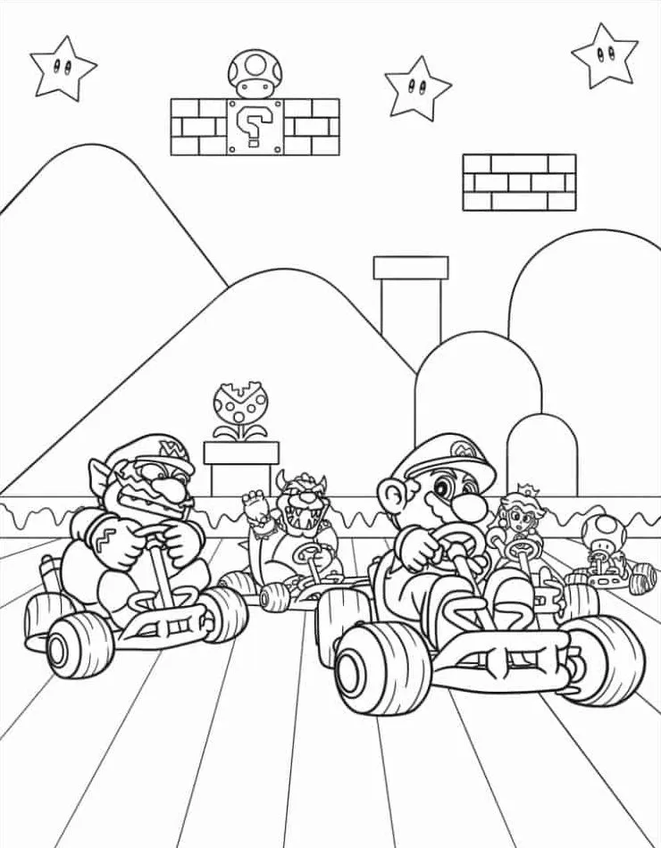 coloriage Mario Kart pour enfant de 10 ans 1