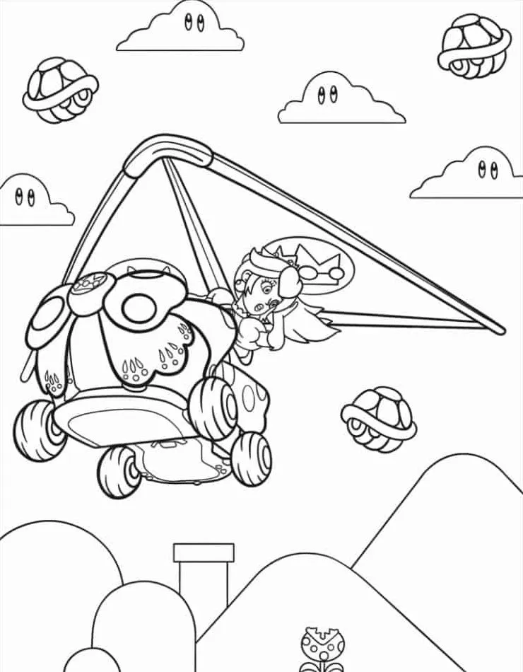 coloriage Mario Kart à imprimer pour enfant de 3 ans