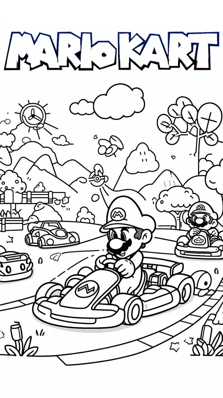 coloriage Mario Kart à imprimer gratuitement