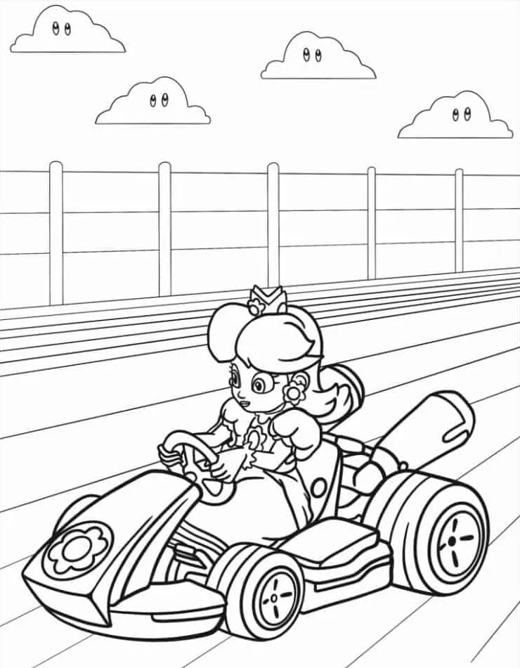 coloriage Mario Kart a colorier en ligne