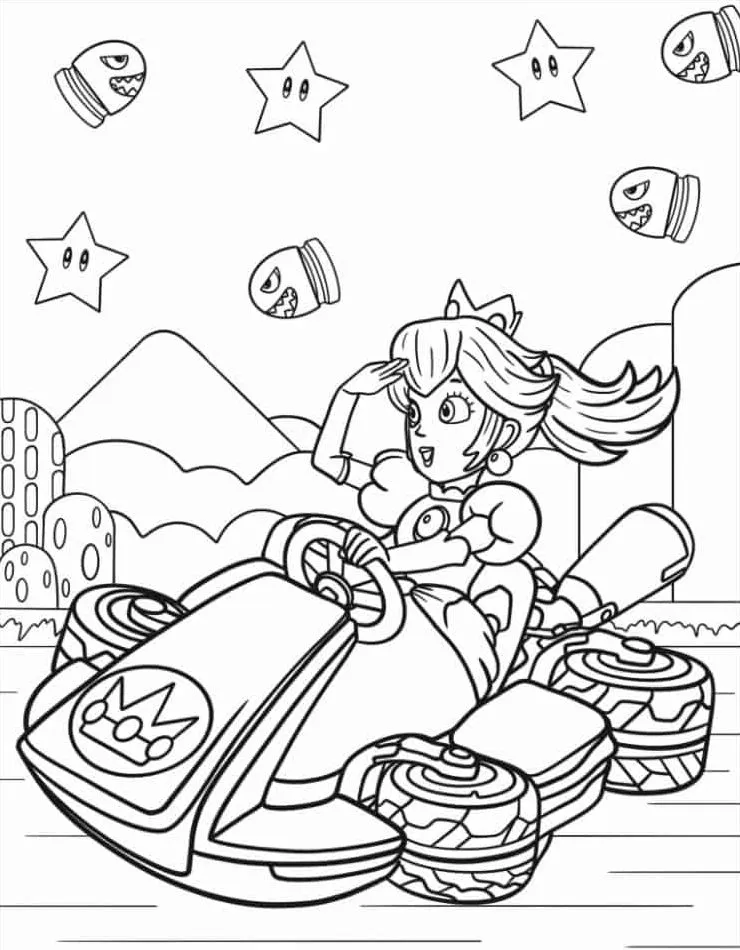 coloriage Mario Kart pour enfant à imprimer