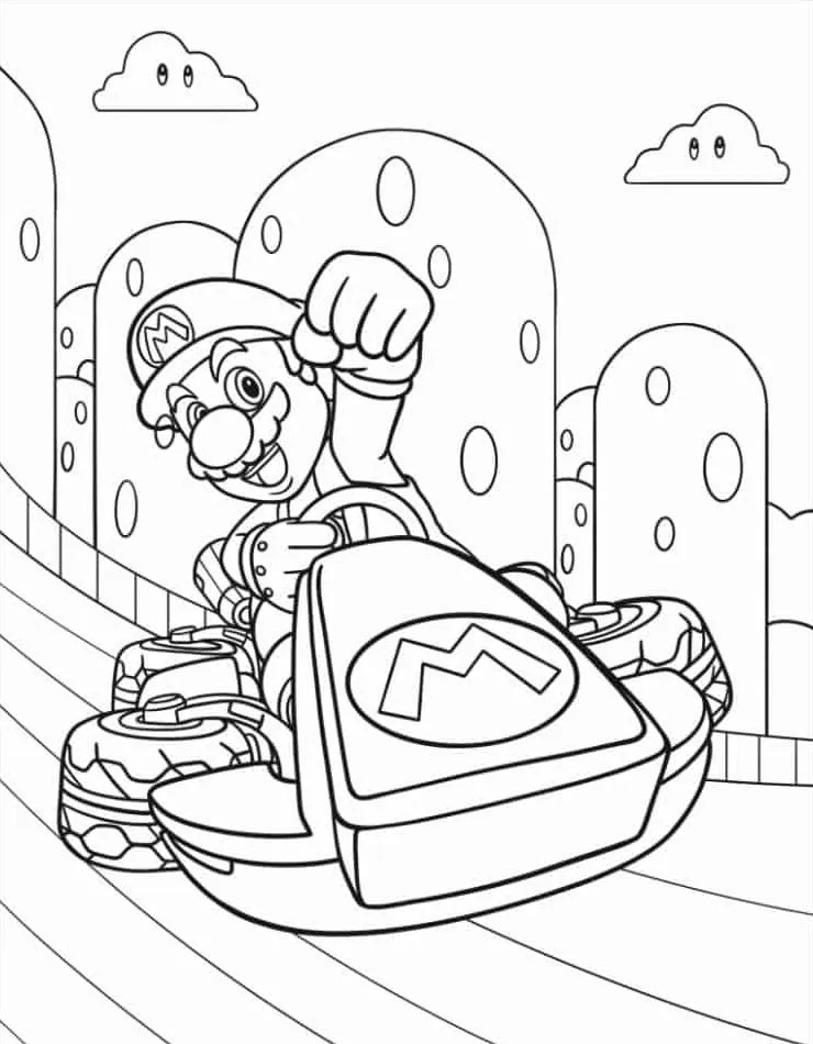 coloriage Mario Kart à imprimer pdf