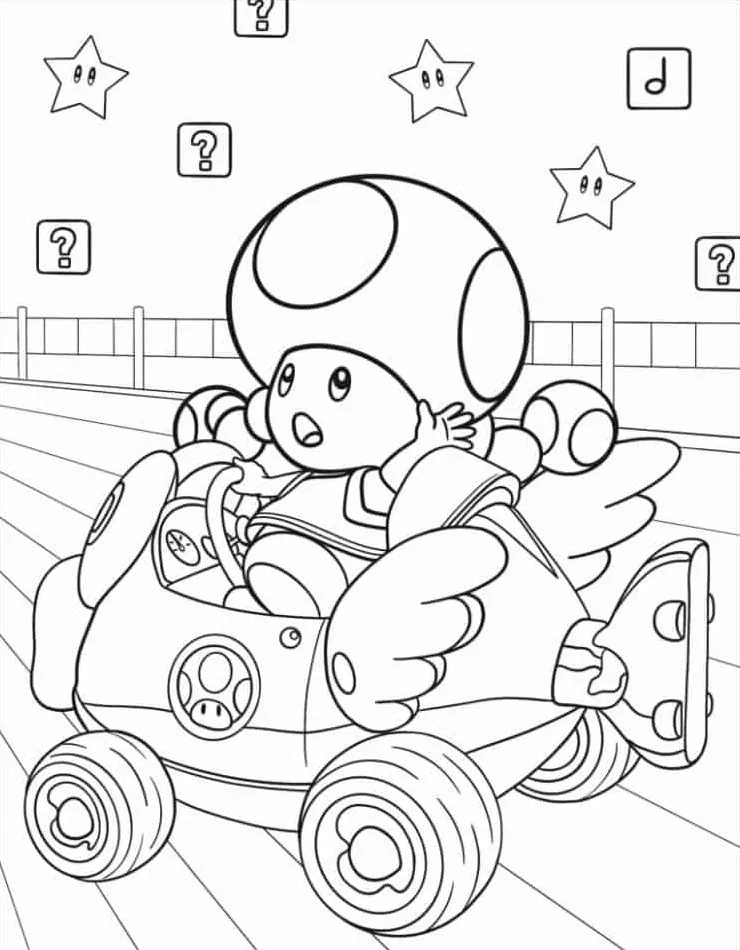 coloriage Mario Kart a imprimer gratuitement