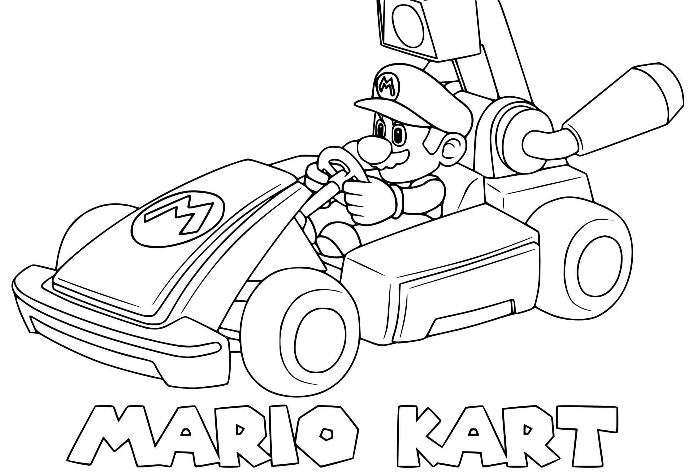 coloriage Mario Kart a dessiner en ligne