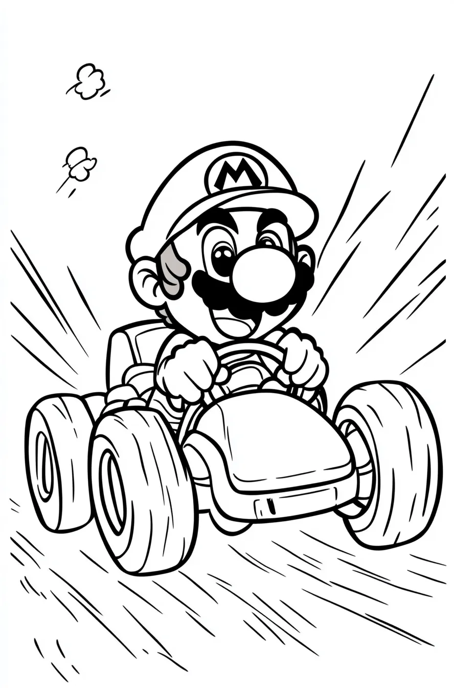 coloriage Mario Kart a imprimer gratuit