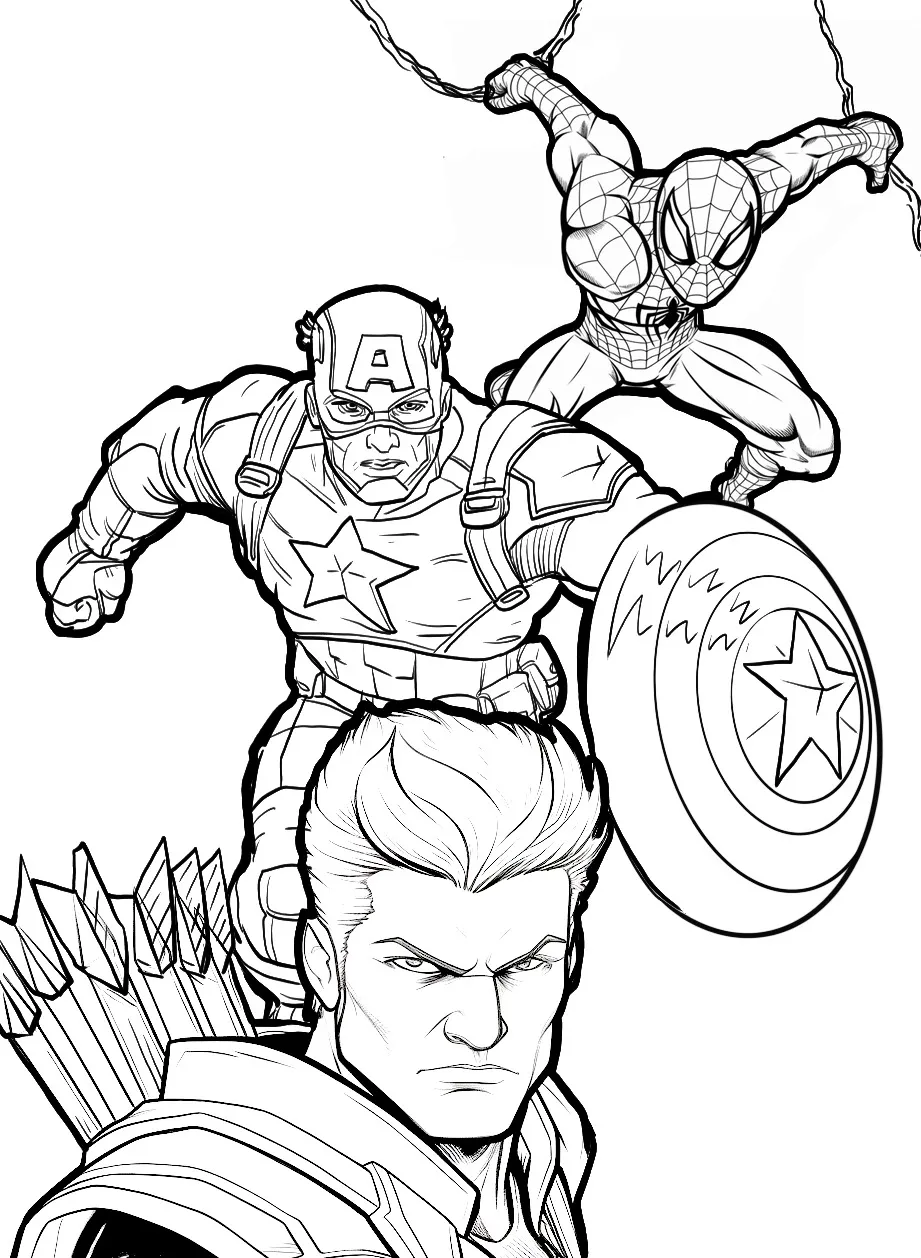 coloriage Marvel a imprimer pour enfant de 4 ans