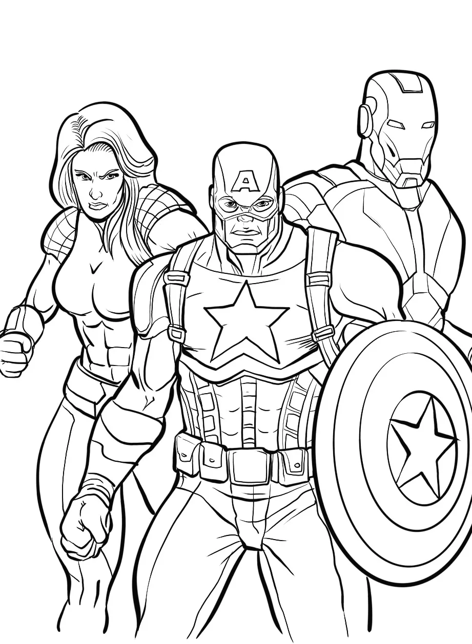 coloriage Marvel à imprimer pour enfant de 4 ans