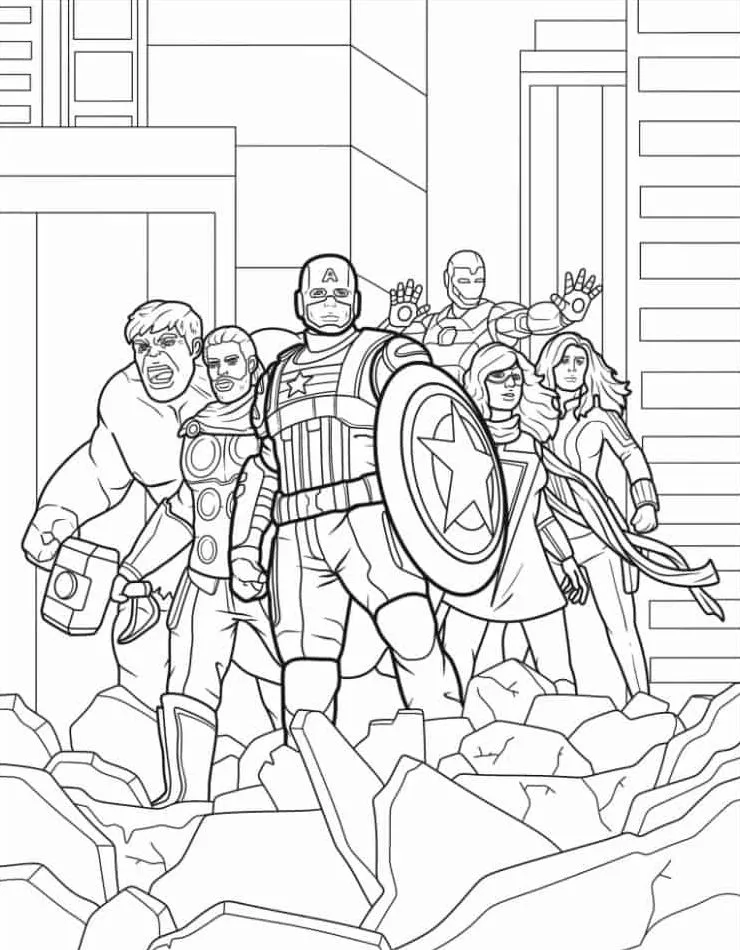 coloriage Marvel à imprimer pour enfant de 9 ans