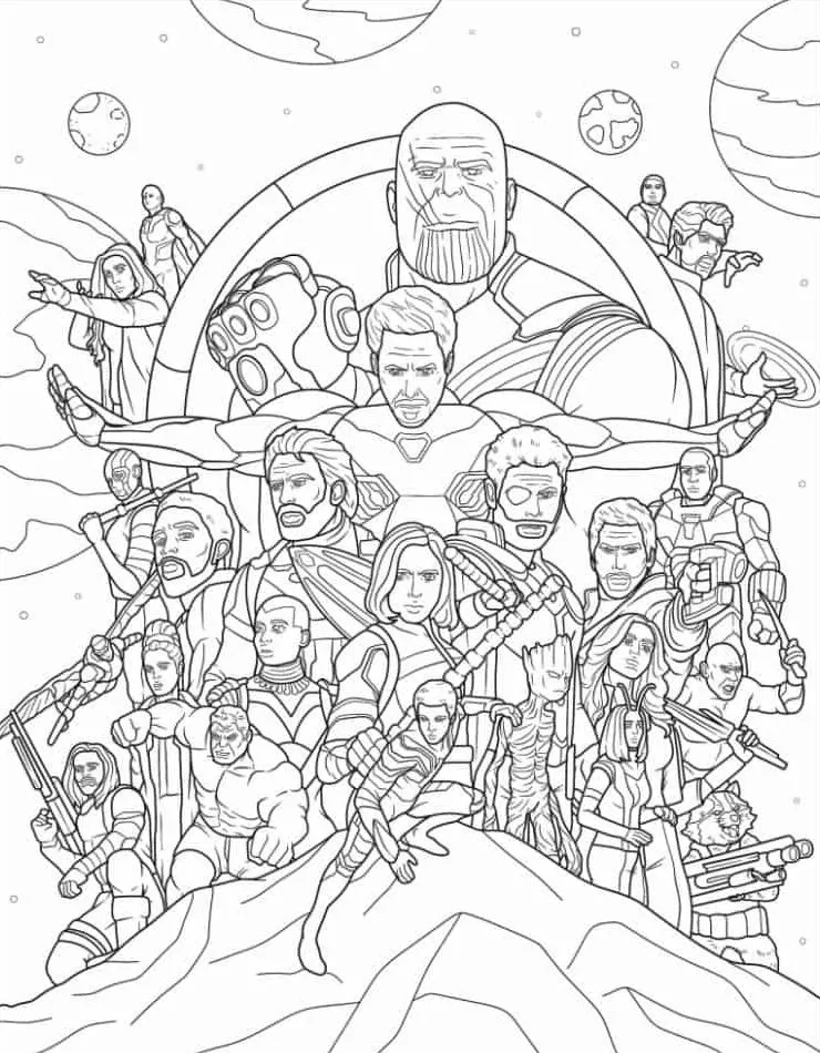 imprimer coloriage Marvel pour enfant