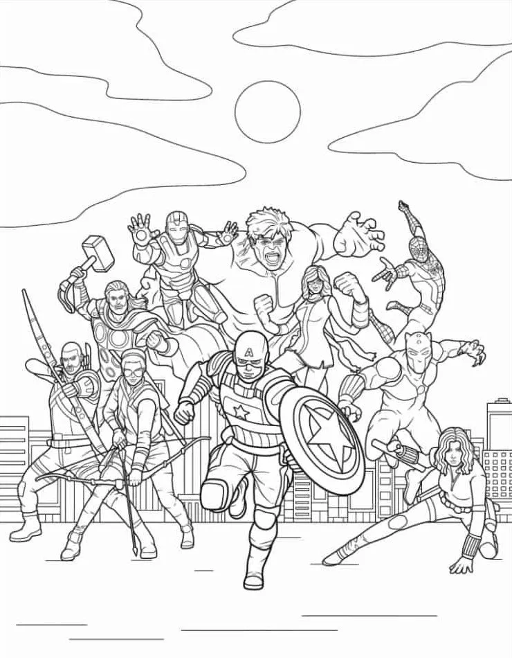 coloriage Marvel à imprimer pour enfant de 3 ans