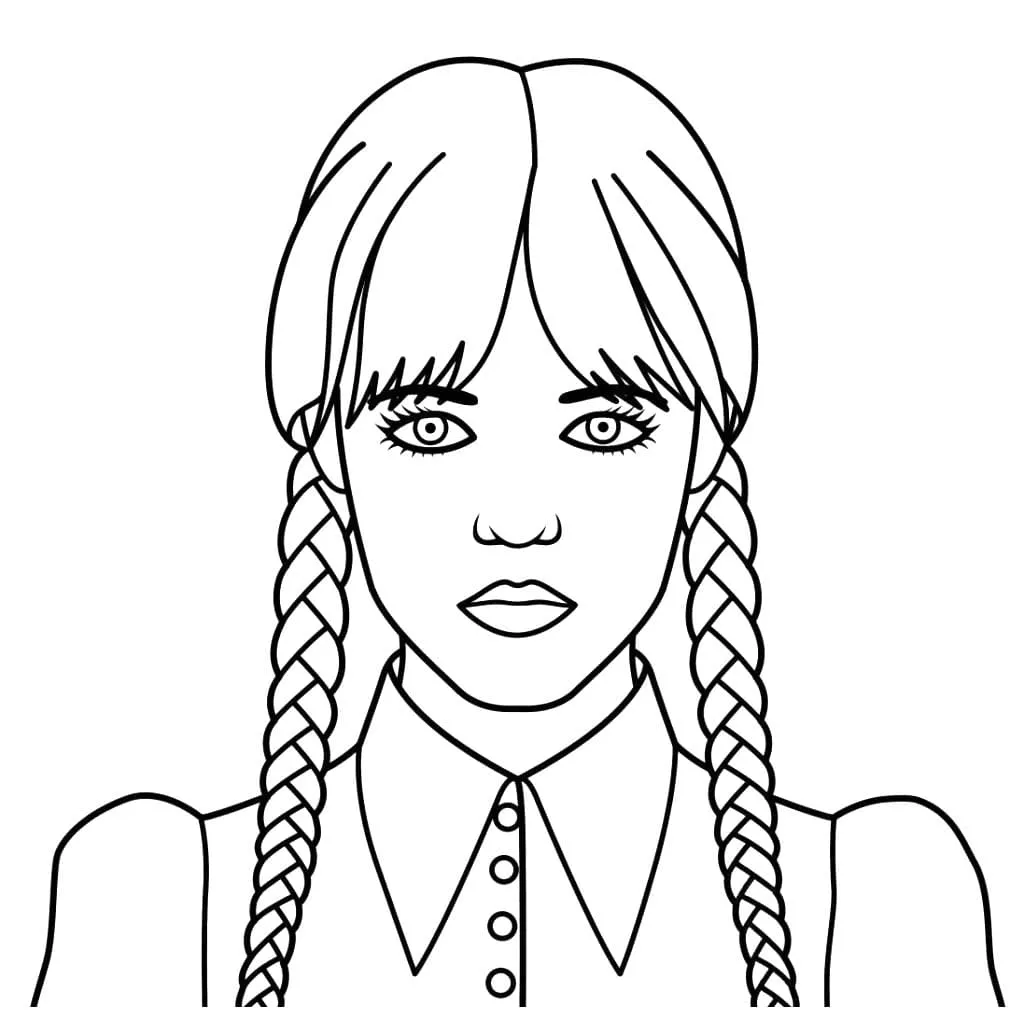 coloriage Mercredi Addams gratuit à imprimer