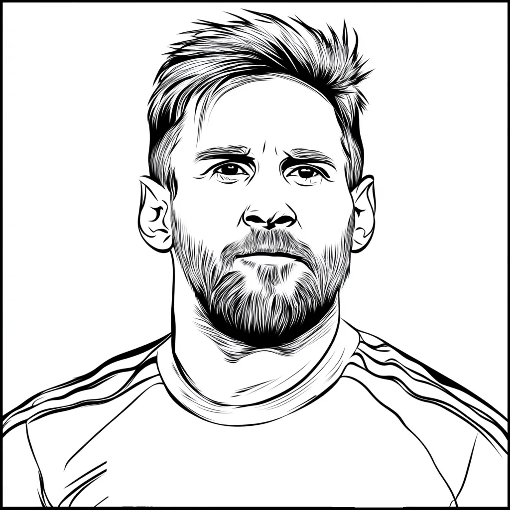 coloriage Messi pour enfant de à imprimer 1