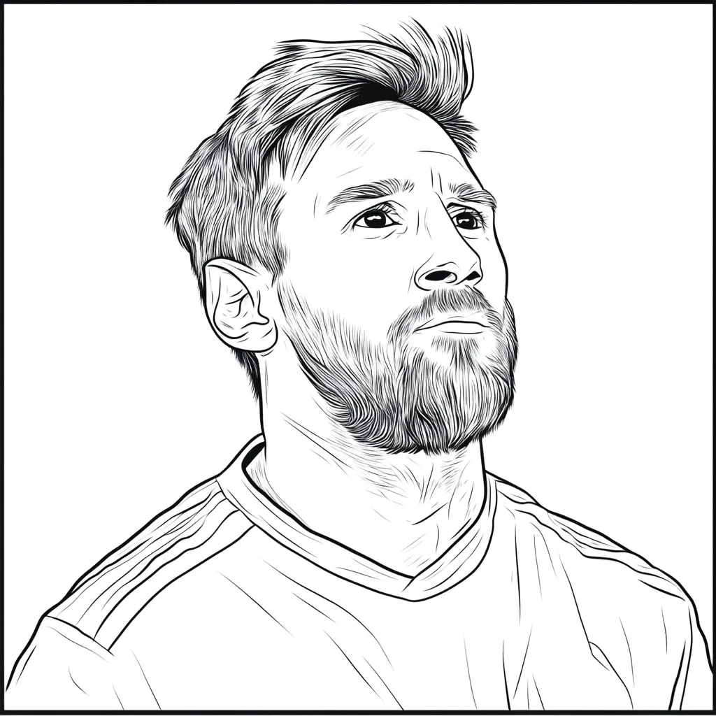 coloriage Messi pour enfant de 4 ans